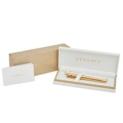 Pre Owned Versace Olympia Medusa Gold Tone Rollerball Pen