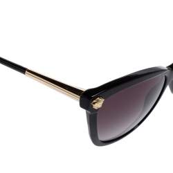 Pre Owned Versace Black Acetate Medusa Gradient Cat Eye Sunglasses