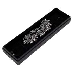 Pre Owned Versace Gunmetal Tone Triple Link Charm Bracelet