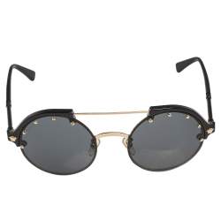 Pre Owned نظارة شمسية فيرساتشي مستديرة 4337 رمادي/ أسود