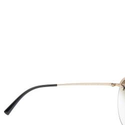Pre Owned Versace Gold/Black MOD 2176 Medusa Rimless Round Sunglasses