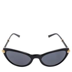 Pre Owned Versace Black 4365-Q Cat Eye Sunglasses