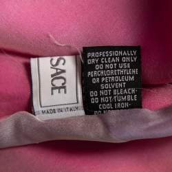 Versace Pink & Lavender Logo Fil Coupe Silk Scarf