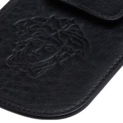 Pre Owned Versace Black Leather Phone Holder