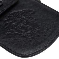 Pre Owned Versace Black Leather Phone Holder