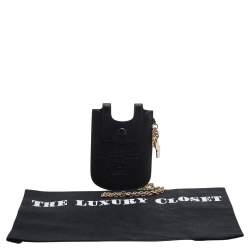 Pre Owned Versace Black Leather Phone Holder