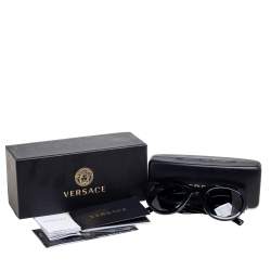 Pre Owned Versace Black VE 4353 Medusa Cat Eye Sunglasses