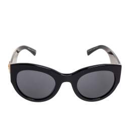 Pre Owned Versace Black VE 4353 Medusa Cat Eye Sunglasses