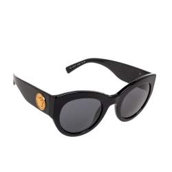 Pre Owned Versace Black VE 4353 Medusa Cat Eye Sunglasses