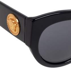 Pre Owned Versace Black VE 4353 Medusa Cat Eye Sunglasses