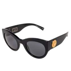 Pre Owned Versace Black VE 4353 Medusa Cat Eye Sunglasses