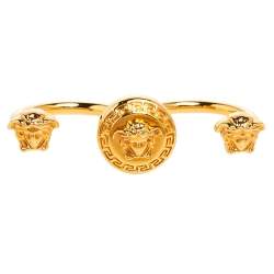 مملوكة مسبقًا Versace Medusa Open Band Double Ring Size Large