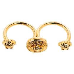 مملوكة مسبقًا Versace Medusa Open Band Double Ring Size Large