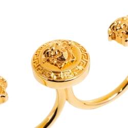 مملوكة مسبقًا Versace Medusa Open Band Double Ring Size Large