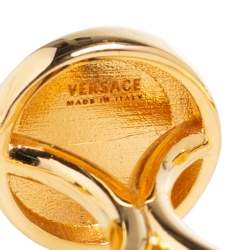 مملوكة مسبقًا Versace Medusa Open Band Double Ring Size Large