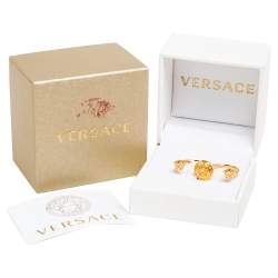 مملوكة مسبقًا Versace Medusa Open Band Double Ring Size Large