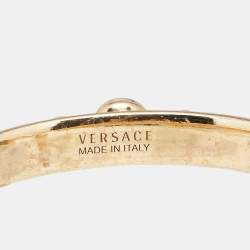 Pre Owned Versace Gold Tone Medusa Tassel Charm Bangle Bracelet