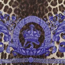 Pre Owned Versace Purple Animal & Baroque Print Silk Scarf