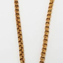 مملوكة مسبقًا Versace Medusa Logo Medallion Gold Tone Chunky Pendant Necklace