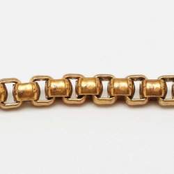 مملوكة مسبقًا Versace Medusa Logo Medallion Gold Tone Chunky Pendant Necklace