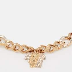 Versace Palazzo Medusa Crystals Gold Tone Necklace
