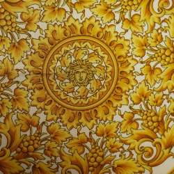Versace Yellow Barocco Print Silk Square Scarf