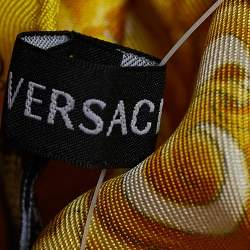 Versace Yellow Barocco Print Silk Square Scarf