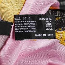 Versace Pink Bags & Chain Print Silk Scarf