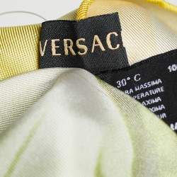 Pre Owned وشاح فيرساتشي حرير مطبوع مورد أصفر