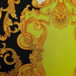 Versace Green Barocco Chaos Couture Print Silk Scarf