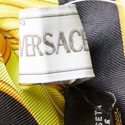 Versace Green Barocco Chaos Couture Print Silk Scarf
