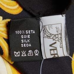 Versace Green Barocco Chaos Couture Print Silk Scarf