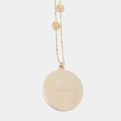 Versace Icon Medusa Lapis Lazuli Gold Tone Pendant Necklace