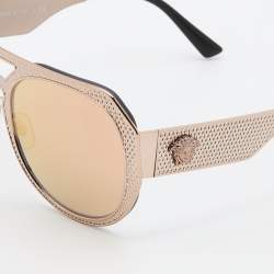 Versace Pale Gold Tone/Grey VE 2175 Aviator Sunglasses