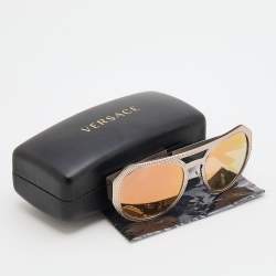 Versace Pale Gold Tone/Grey VE 2175 Aviator Sunglasses