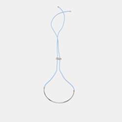 Versace Greca Medusa Elastic Silver Tone Choker Necklace