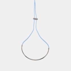 Versace Greca Medusa Elastic Silver Tone Choker Necklace