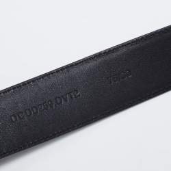 Pre Owned Versace Black Leather Medusa Buckle Belt 75CM