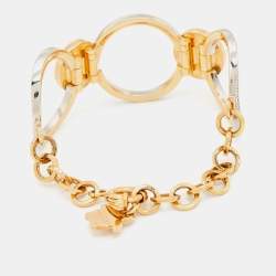 مملوكة مسبقًا Versace Gold Tone Crystal Medusa Bracelet