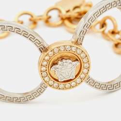 مملوكة مسبقًا Versace Gold Tone Crystal Medusa Bracelet