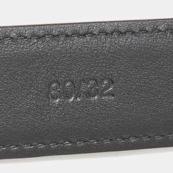 Pre Owned Versace Black/White Baroque Print Leather Medusa Waist Belt 80 CM