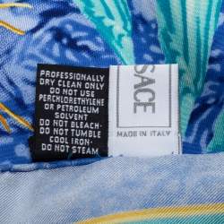 Versace Blue Mermaid Printed Silk Square Scarf