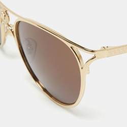 Pre Owned Versace Gold/Black Mod.2237 Aviator Gradient Sunglasses