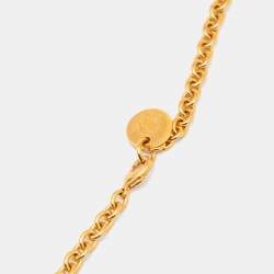 مملوكة مسبقًا Versace Collection Medusa Gold Tone Long Necklace