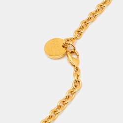مملوكة مسبقًا Versace Collection Medusa Gold Tone Long Necklace