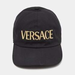 Versace Black Cotton Logo Embroidered Baseball Cap M