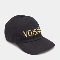 Versace Black Cotton Logo Embroidered Baseball Cap M