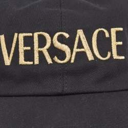 Versace Black Cotton Logo Embroidered Baseball Cap M