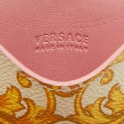 Pre Owned Versace Yellow Medusa Print Leather Phone Cover