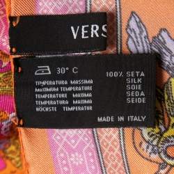 Pre Owned Versace Multicolor Printed Square Silk Scarf